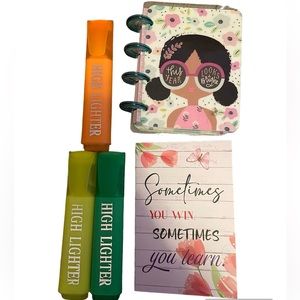 (3) high lighters and (2) mini notebook bundle